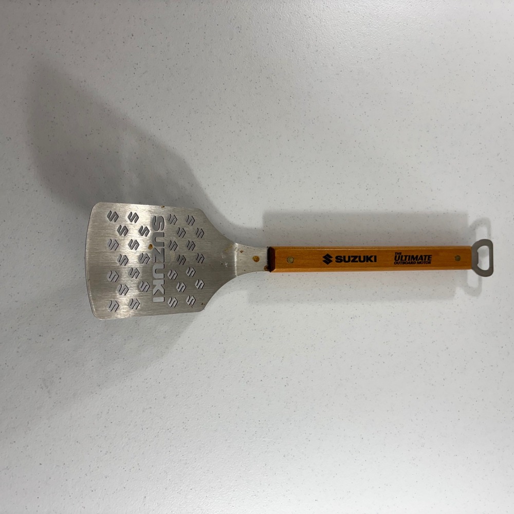 Suzuki The Ultimate Outboard Motor BBQ Spatula Wood Handle Bottle Opener 18.5in